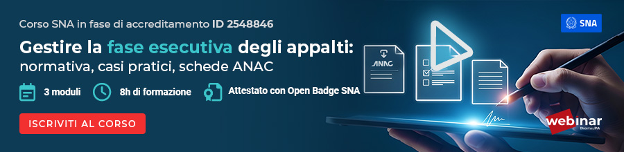 Modulo fase esecutiva: percorso 8 ore di formazione valido per qualificazione Stazioni Appaltanti