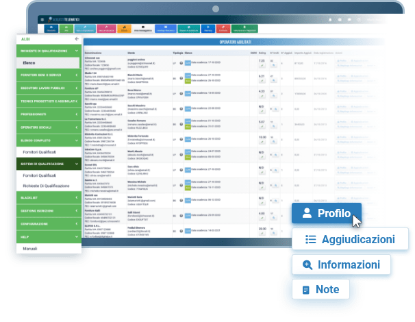 Software gestione Albo Fornitori PA
